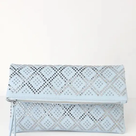NWT Light blue studded clutch - Picture 2 of 9